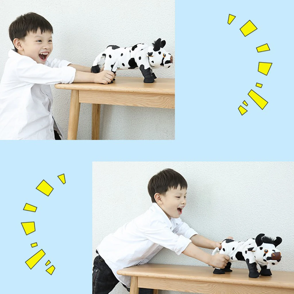 Electronic Soft Plush Cow Walking Pets Musical Singing and Dancing Animal Toys, The Best Gifts for Toddlers, Kids and Children