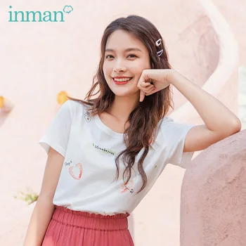

INMAN 2020 Summer New Arrival Fruit Print Short Sleeve Strawberry Youth Fashion Personality T-shirt