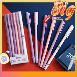 Stylos Gel de couleur Morandi, boîte de 6 pièces, 0.5mm, stylo neutre à encre noire, fournitures scolaires et de bureau 