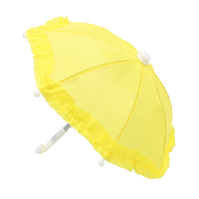 Высококачественные Аксессуары для кукол унисекс, милый мини-зонтик для кукол, 22 см, дождевик с кружевом, подходит для куклы - Цвет: yellow