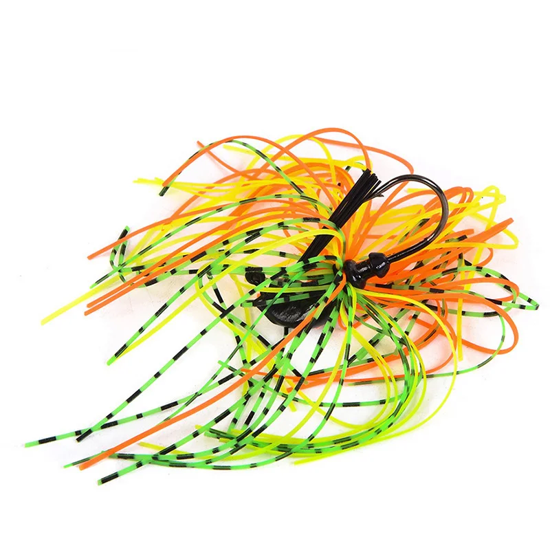 

OBSESSION Silicone JigHead Skirt Beard Fishing Lures 3pcs/lot 7g/10g Mixed Colour Fly Rubber Swim Bass Hook Bait Isca Artificial