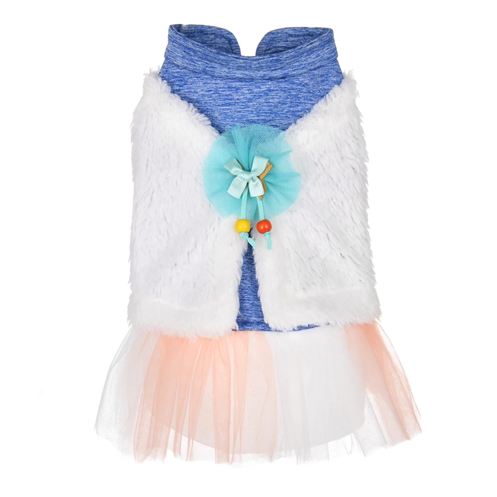 Зимняя мягкая кружевная юбка с галстуком-бабочкой для собак и щенков, одежда для вечеринки, костюм
