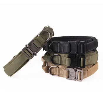 

Dog Collar Nylon Adjustable Military Tactical Dog Collars Control Handle Training Pet Cat Dog Collar Pet Products