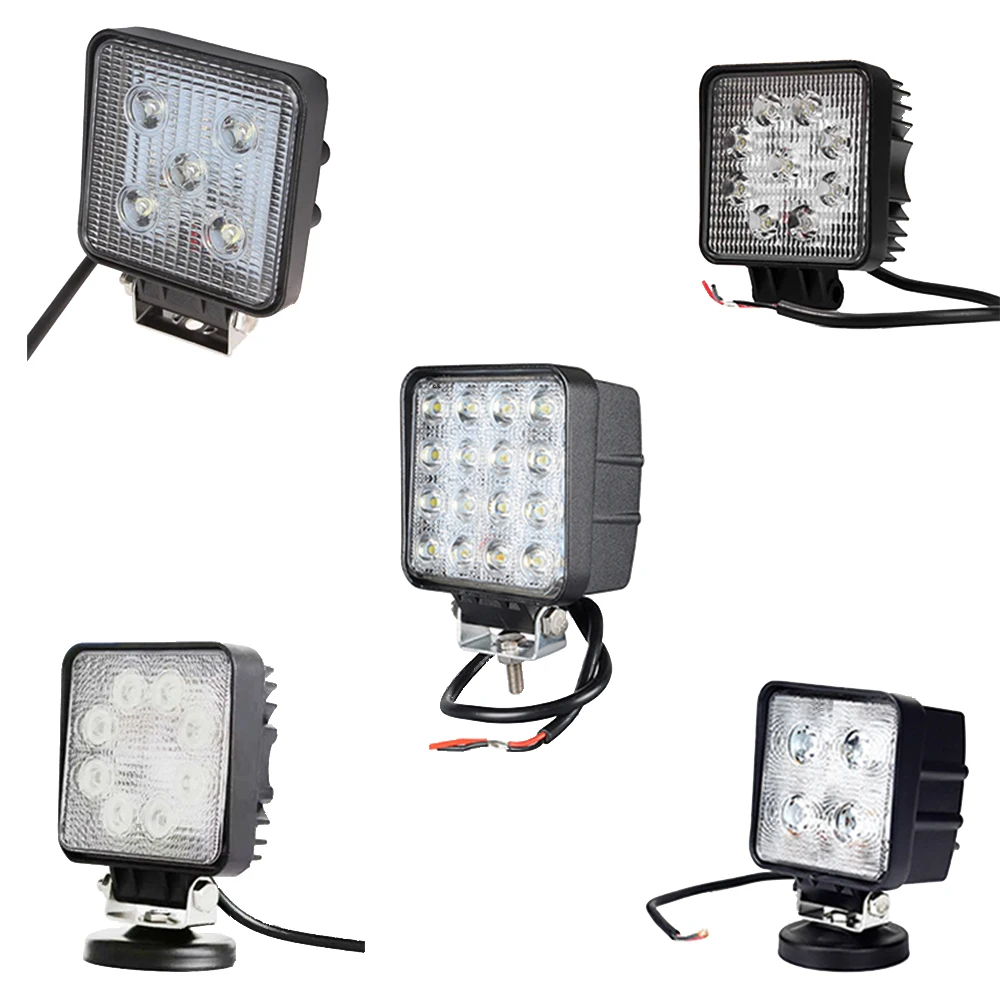

Square 15W 24W 27W 40W 48W Car Led Work Light with Flood Spot Beam for 4x4 Accessories Offroad Truck