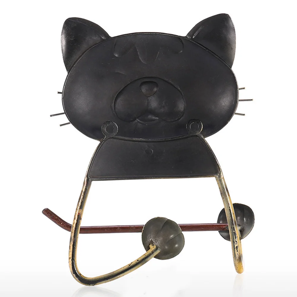 Roll Paper Holder Storage Cast Iron European Style Bathroom Decorative Household Cute Punch Free Toilet Wall Mounted Cartoon Cat