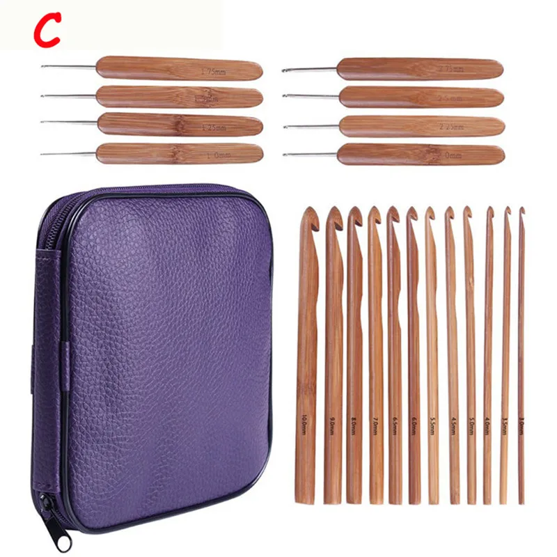 11 видов стилей Набор для вязания крючком с пряжей спицами крючок швейные инструменты для вязания ножницы Швейные иглы для вязания - Цвет: C