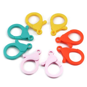 

Colorful Plastic Lobster Clasps Key Chain Key Ring Lamp Shape Buckle Snap Hook For DIY Jewelry Making Findings Wholesale