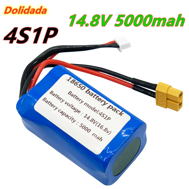 High Power 14.8V/16.8V 4S1P 5000mAh UAV Rechargeable Li-ion Battery Pack 18650 Customizable for Various Drone 5P XT60 | Электроника