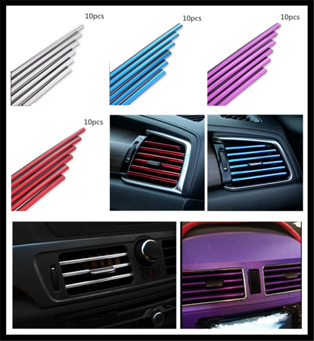 car parts air conditioning outlet decorative strip clip modified personality for Fiat Punto Palio Uno Idea Bravo Sedici Grande