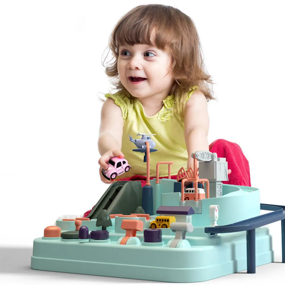 

Baby Education Railcar Toys Set Manual Car Big Adventure DIY Magical Road Table Games Race Tracks For Boys Girls Early Learnning
