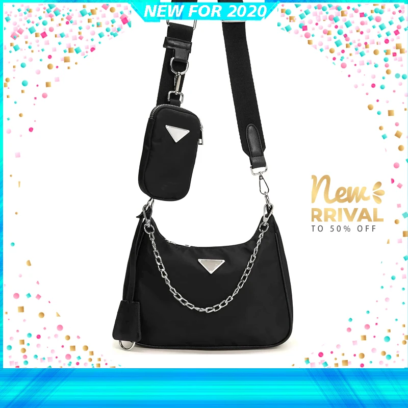 

Retro Baguette Bag For Women Trendy Vintage Nylon Handbag Female Small Subaxillary Bags Oxford Shoulder Crossbody Card Bag Set