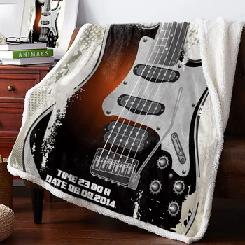

Rock Music Guitar Bedspread Coverlet Blankets Fleece Throw Cover Wrap Personalized Thick