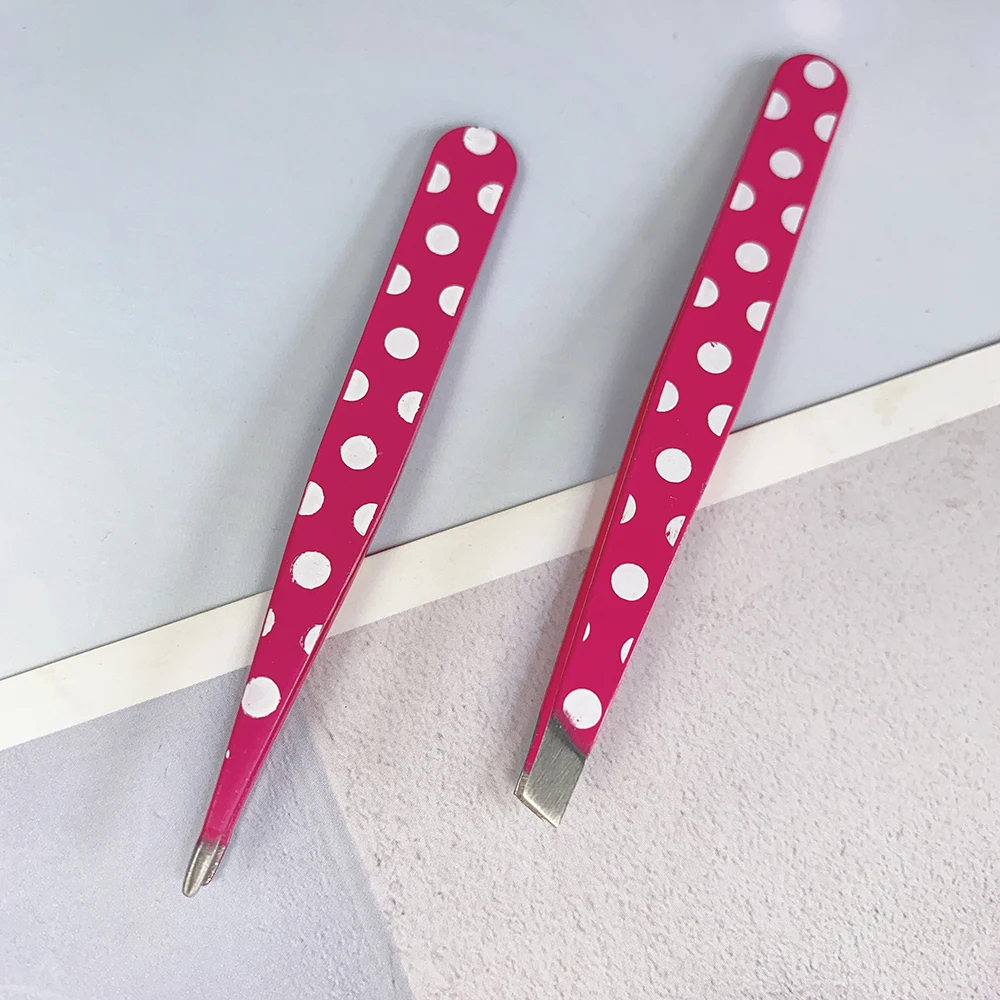 Hair Removal Tweezers Stainless Steel Eyebrow Clips Mini Slanted Flat Tip Point Eye Brow Makeup Beauty Tool Set eyebrow tweezers