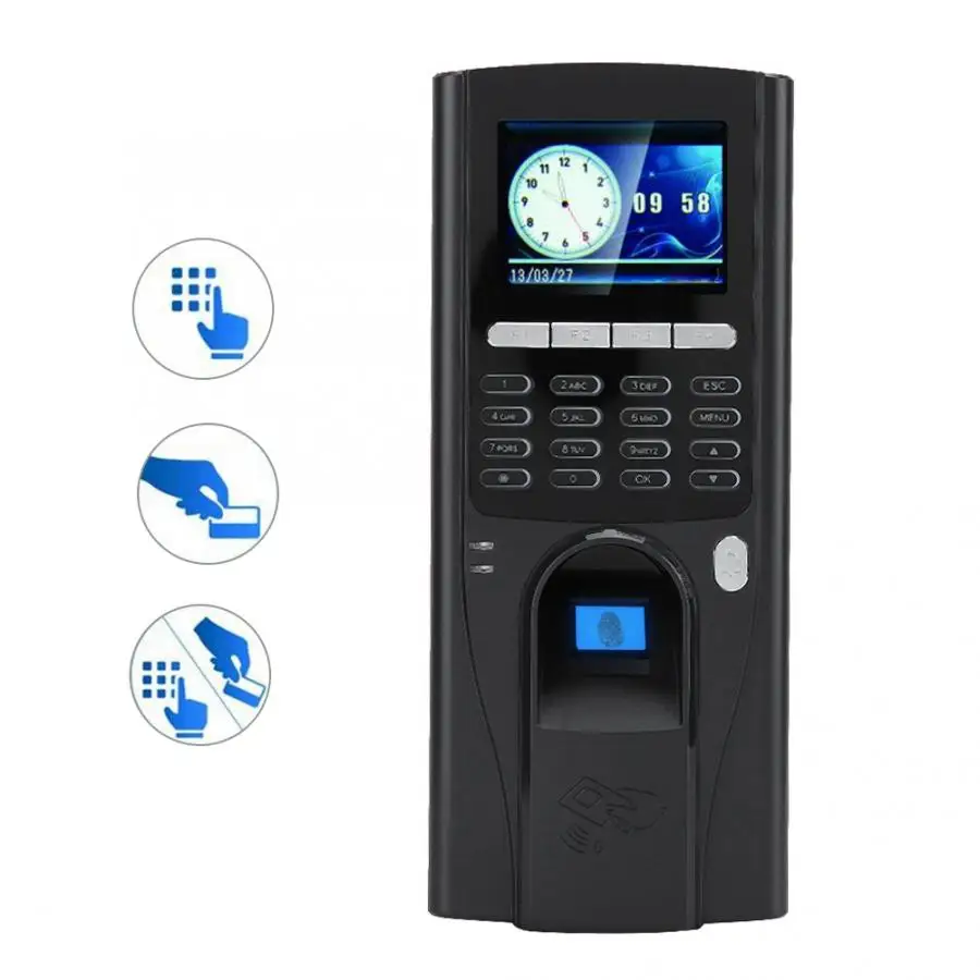 2.4in TFT Посещаемость времени TCP IP 125 кГц пароль отпечатков пальцев RFID карта время посещаемости система контроля доступа