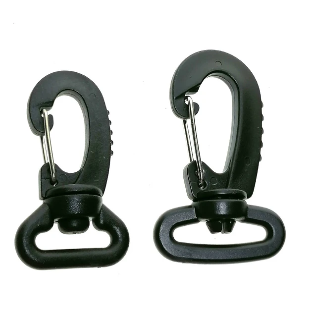 10/20Pcs Black Plastic Swivel Snap Hook Swinging Buckle Clip for Camping  Kayak Webbing 20MM 25MM Strap