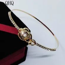 QHQ геометрические браслеты манжета браслет подвески аксессуары ювелирные изделия цветок Кристалл циркония прекрасные подарки для женщин Богемия