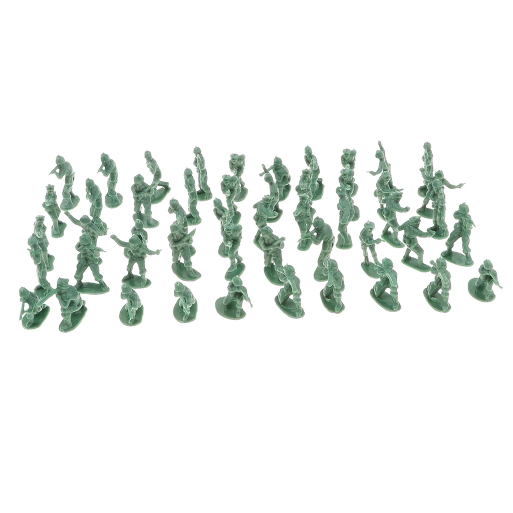 200pcs/set Military Figurines Toy, Army Soldiers Action Figures, Sand Scene Model Building Kit, Party Favors- Army Green