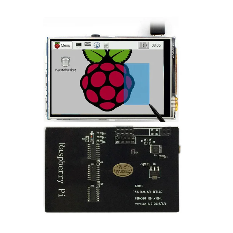 Raspberry pi 3,5 дюймовый ЖК-дисплей для raspberry pi 4B zero w 3B сенсорный дисплей