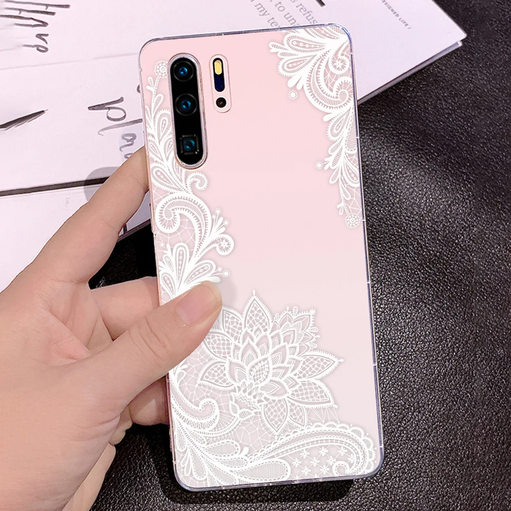 KISSCASE Flower Case For Huawei Honor P10 P20 lite P9 P8 lite Sexy 3D Embossed Lace 2