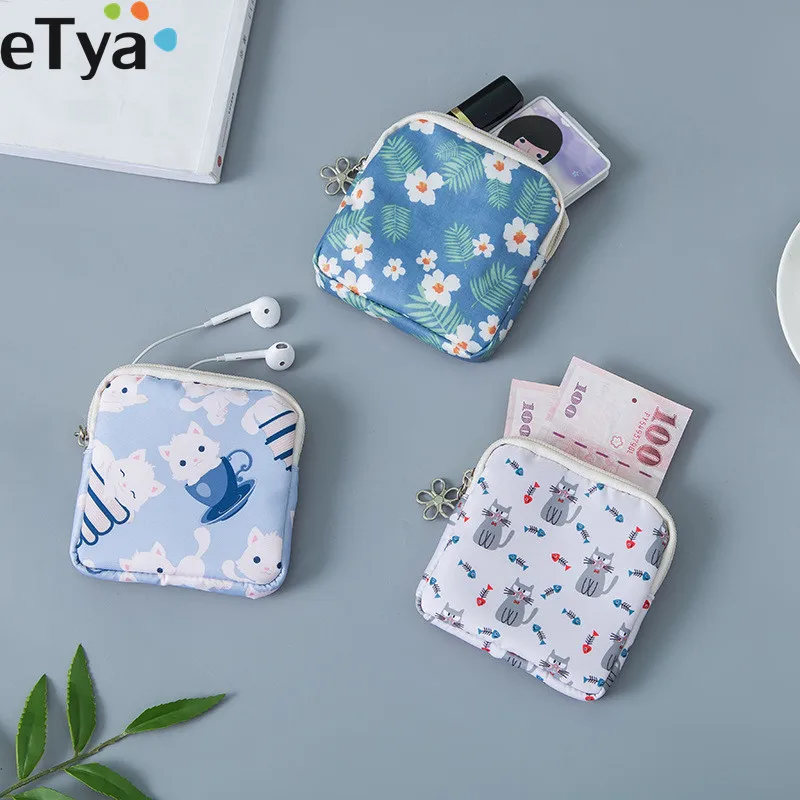 

Travel Packing Cosmetic Bags Women Girl Small Cute Coin Card Money Key Lipstick Cosmetic Sanitary Napkin Earphone Storage Bags