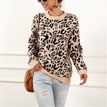 

2019 Winter Casual Hoodies Leopard Print Women Hoodies Sweatshirts Long Sleeve Pullovers Loose Female Tops Ladies Sweatshirts