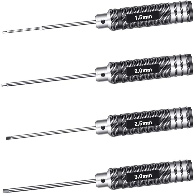 

4 Piece Set Hex Driver Wrench Hex Screw driver Tools Kit Set for RC Helicopter (1.5mm/2mm/2.5mm/3.0mm)