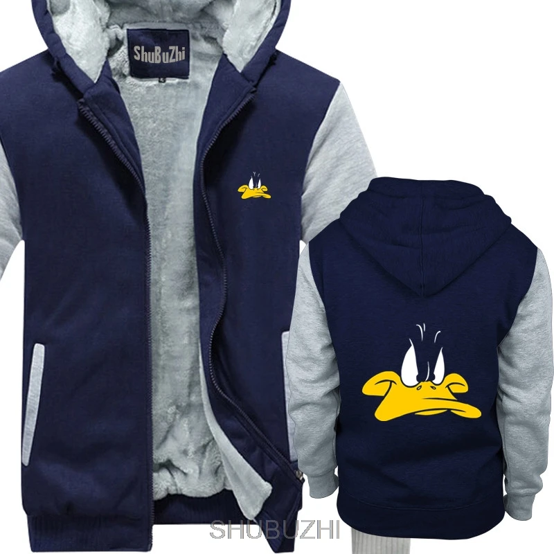 navy grey Looney Tunes Даффи Дак 'Даффи лицевая толстовка мужская теплая куртка зимняя Толстая куртка Мужская Евро Размер Толстовка sbz4313 - Цвет: navy grey