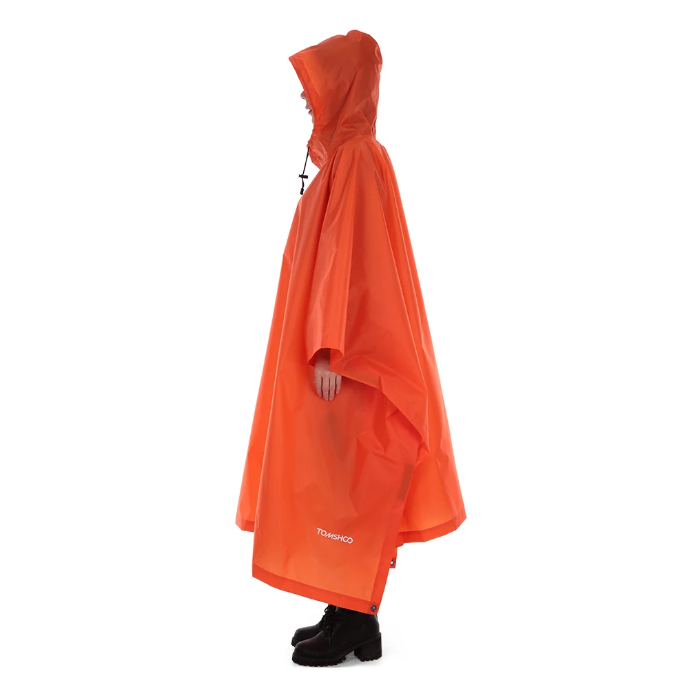 TOMSHOO Multifunctional Lightweight Raincoat with Hood for Outdoor Camping Tent Mat Hiking Cycling Rain Cover Poncho rain jacket
