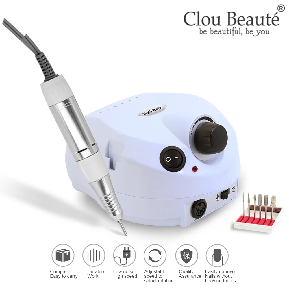 ClouBeaute 35000/20000 об/мин Электрическая дрель для ногтей мельница резак набор
