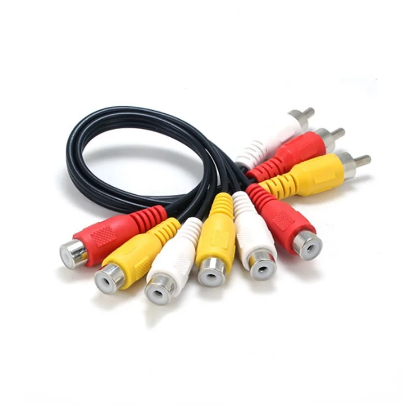 AV One Point Two Lines Lotus Head 3 Male To 6 Female DVD Set-top Box Connected TV RCA with Video Cable 0 33 m | Компьютеры и офис