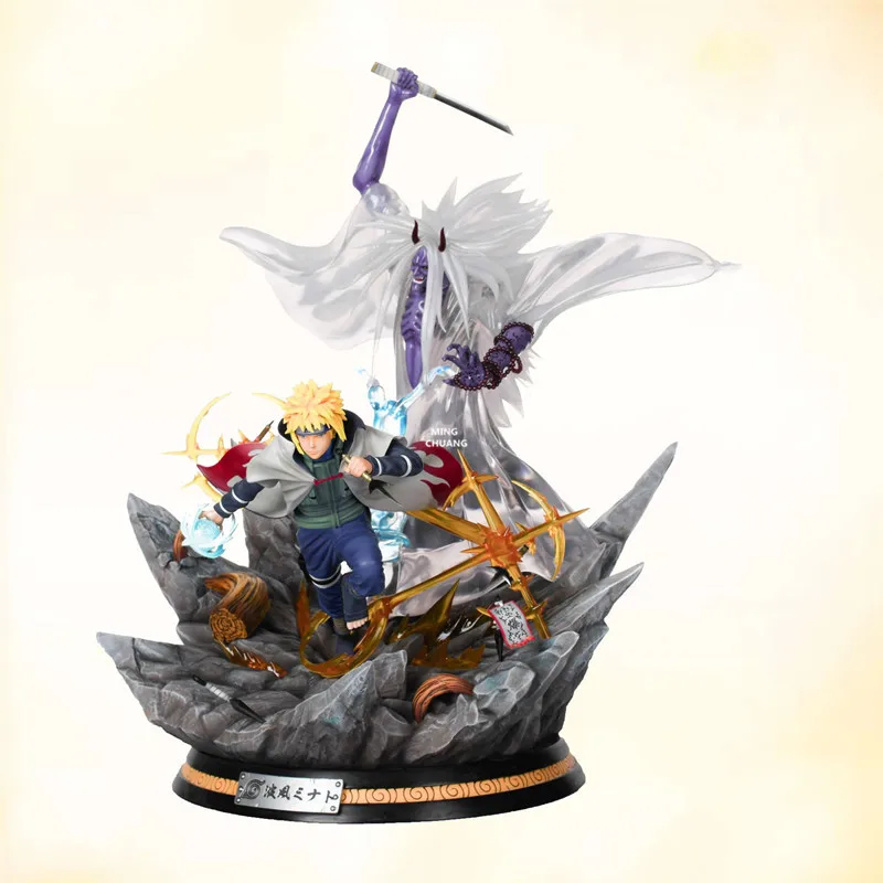 2" Статуя Наруто четвертое поколение Hokage бюст в намикадзэ Минато полноразмерный портрет светодиодный анимационная фигурка GK игрушечная Коробка 50 см V600