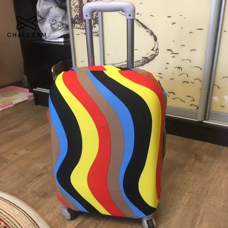 Cute 3D Wave Pattern Luggage Protector Travel Luggage Cover Trolley Case Protective Cover Fits 18-32 Inch