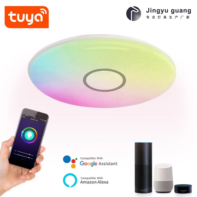 Tuya умный WiFi потолочный светильник 36 Вт красочное приложение Smart Life Amazon Alexa