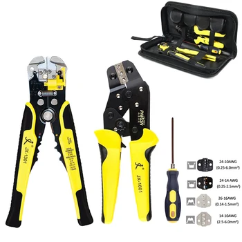 

Crimper Tools Kit 4 In 1 Multi tools Wire Engineering Ratchet Terminal Crimping Plier Wire Crimper + Wire Stripper+S2 Screwdiver