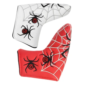 

Spider-Web Pattern Golf Putter Cover Headcover For Blade Golf Putter Head Cover Portable Golf Club Protector PU Leather