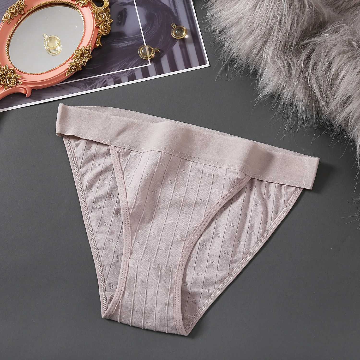 Light Khaki Sexy Lace Lingerie Women Panties Cotton Ladies Briefs Low Waist Underpants For Female Plus Size Underwear M L XL - Цвет: Light Khaki