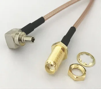

20pcs/lot 20cm SMA female nut to CRC9 male right angle RG316 Pigtail jumper cable