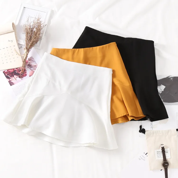 

Special Offer WOMEN'S Dress Processing Spring Skirt Versatile Students-Style Solid Color Leg-shape Care Short Skirt Western Styl