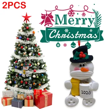 

40# 2pc Ersonalized Survived Family Of Ornament 2020 Christmas Holiday Decorations Happy Christmas Kids Gift 2020 Navidad Decor