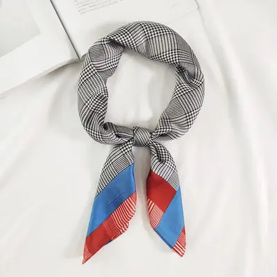 2 Женский шарф 70*70 см модные шелковые небольшие Квадратные платки девушки носовой платок с принтом весна полосатый Plover чехол шифон ScarfFJ065 - Цвет: 2
