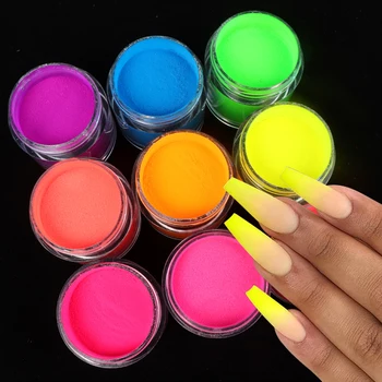 

5g Neon Pigment Acrylic Powder Nail Art Pigment Dust Crystal Polymer Decorations Manicure Professional Gel Builder Accessories