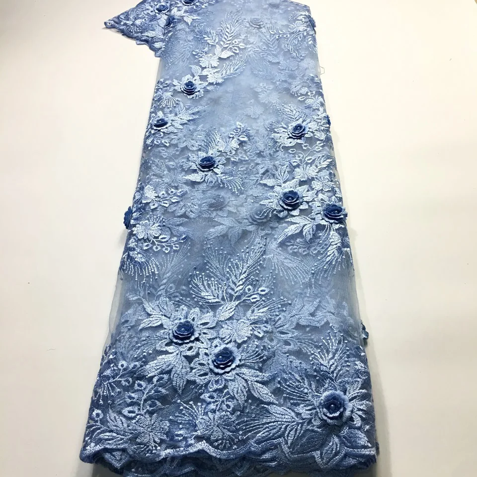 3D цветы африканская кружевная ткань вышивка бисером французская Дубай