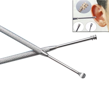 

Stainless Steel Ear Wax Removal Tool Cleaner Kit Spiral Earwax Curette Pick Spoons Ear Cleaning Brush Earpick Health Care