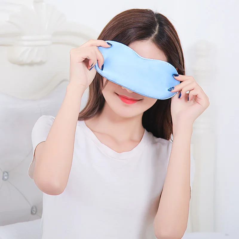 

Silk Eye Mask Mitigate Eyestrain Sleep Women's Shade Men's Breathable Cute South Korea Students Pajama Protection Eye Patch