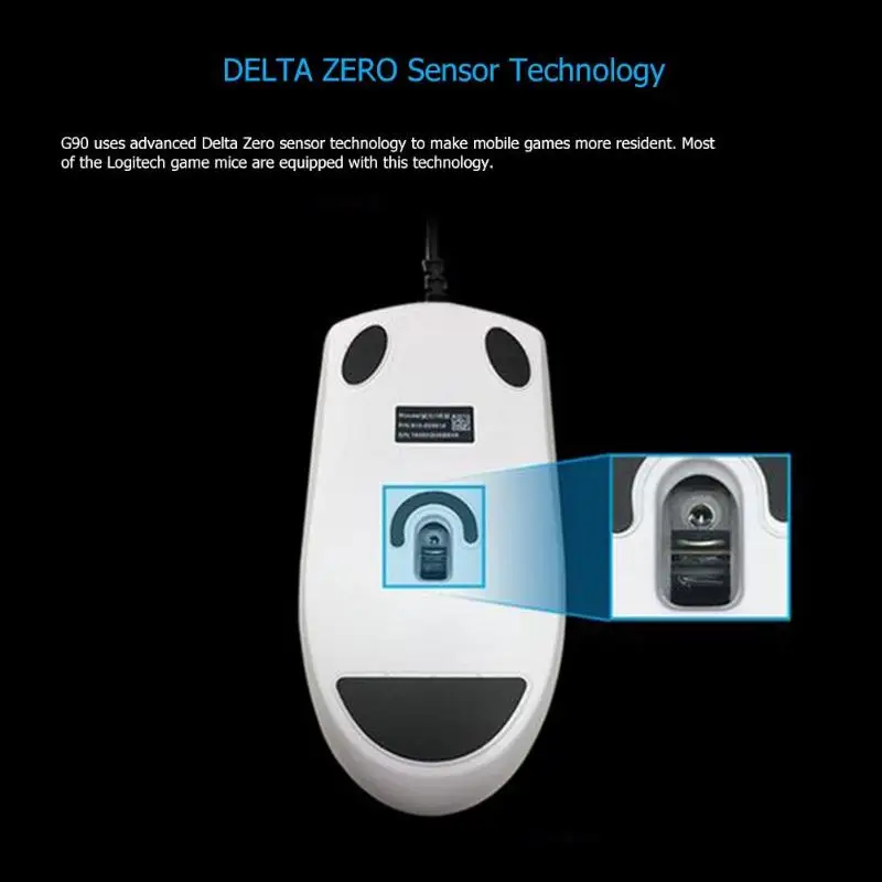 Игровая мышь logitech G90, проводная оптическая геймерская мышь 250-2500 dpi, компьютерная мышь, игры для ноутбука, настольного ПК
