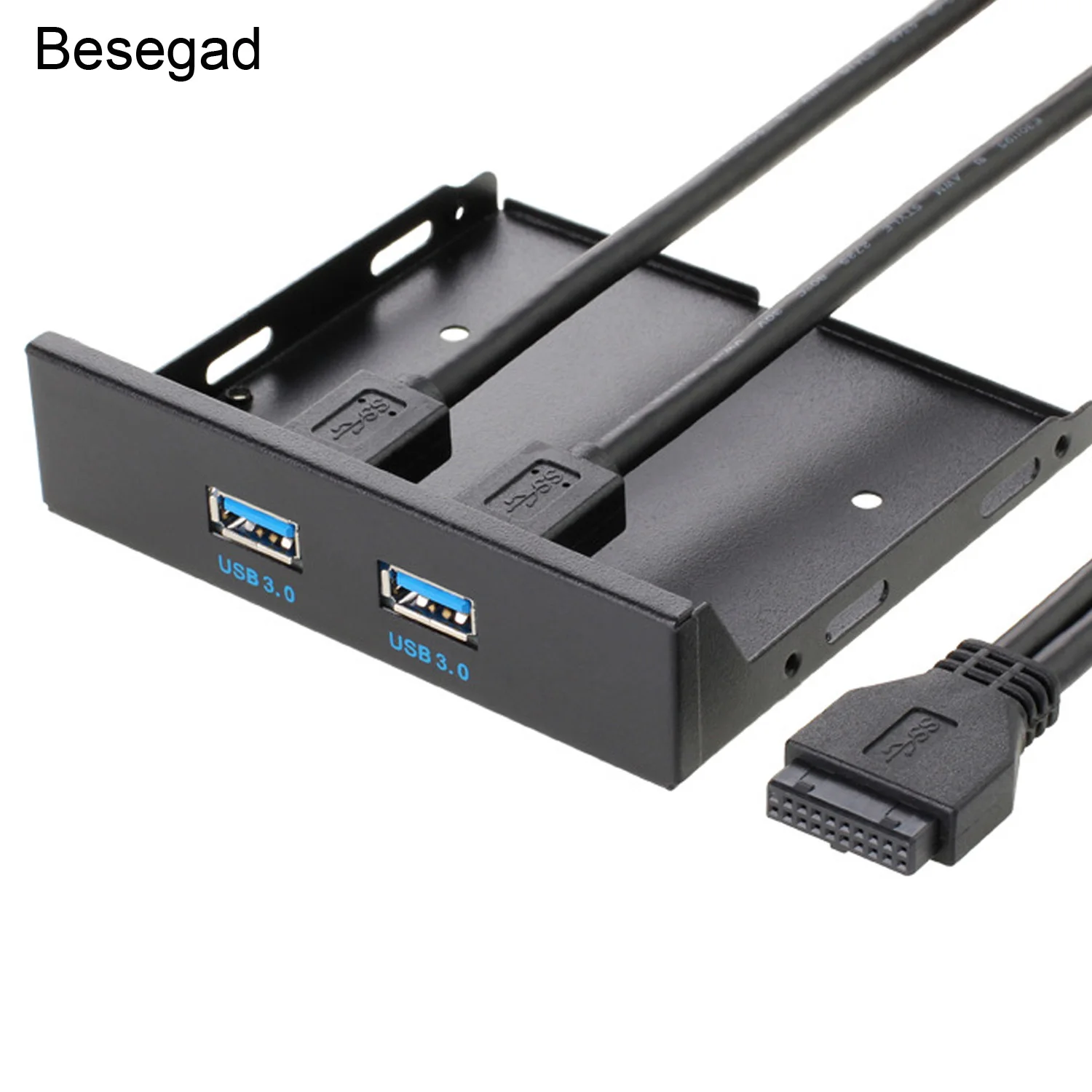 Besegad 2 Ports USB 3.0 Front Panel Floppy Disk Bay High Speed 20 Pin Hub Bracket with 2ft Cable | Компьютеры и офис