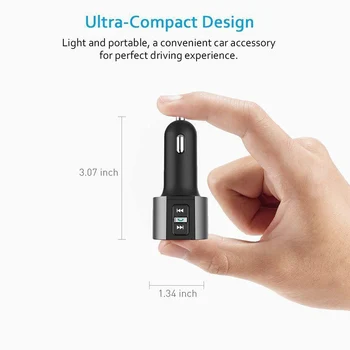 

Bluetooth 2.1 Wireless Handsfree Car FM Transmitter MP3 Player Dual-USB Charger*