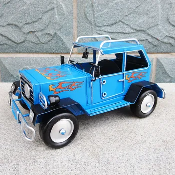 

New Wrought Iron for Jeep Truck Car Model Retro Car Decoration Hot Speelgoed Auto Speed Wheels Diecasts Chariot Toy Vehicles