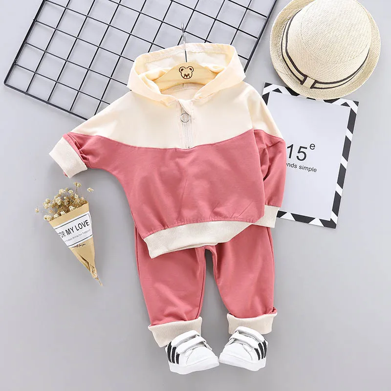 Casual Toddler Girl Clothing Set Fashion Hooded Sportswear Kids Boys Clothing Spring Long Sleeve Suit Girls Clothes kids clothing set