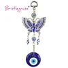 BRISTLEGRASS Turkish Blue Evil Eye Rhinestone Butterfly Amulets Lucky Charms Wall Hanging Pendant Blessing Protection Gift Decor ► Photo 2/6